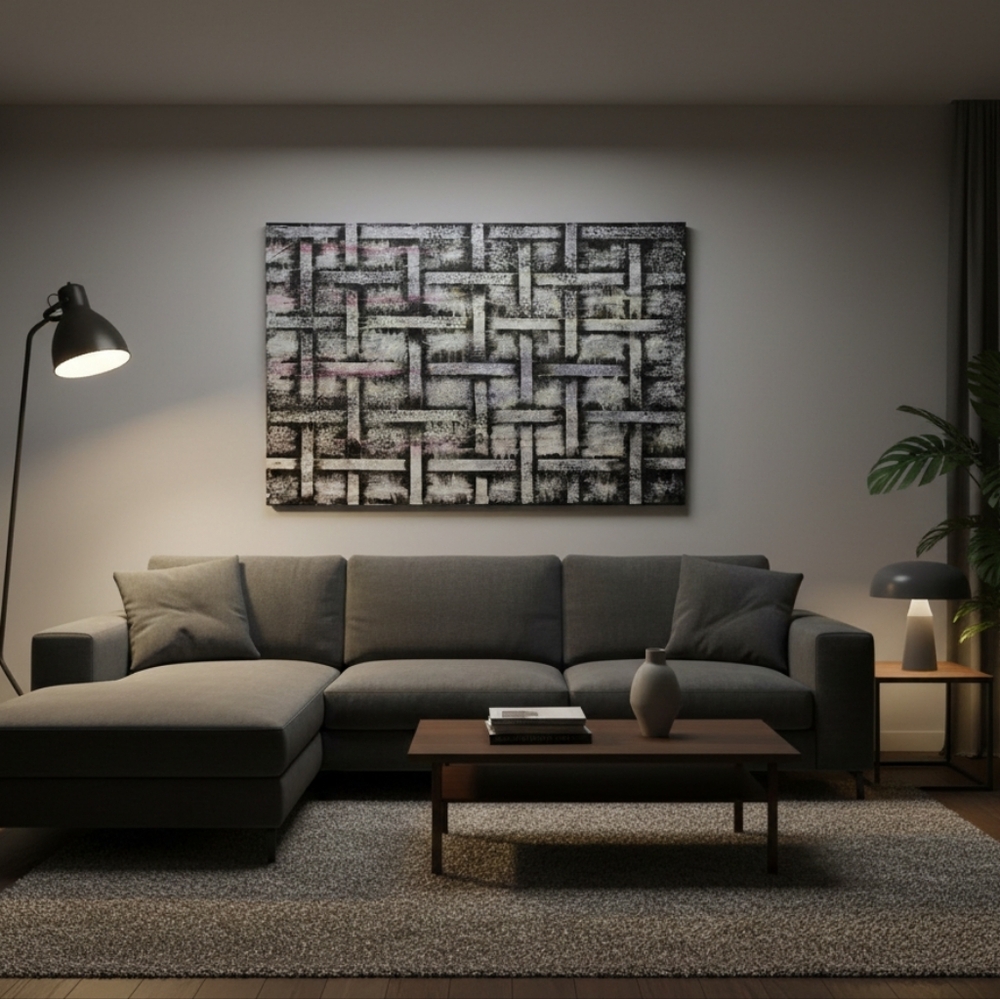 HANDCRAFTED Abstract Painting HANDPAINTED Illusion Art HANDMADE  Wall Decor